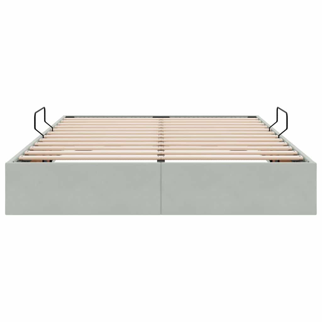 Storage Bed with Mattress Light Grey 140 x 190 cm Velvet