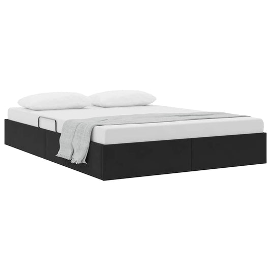 Storage Bed with Mattress Black 140 x 190 cm Velvet