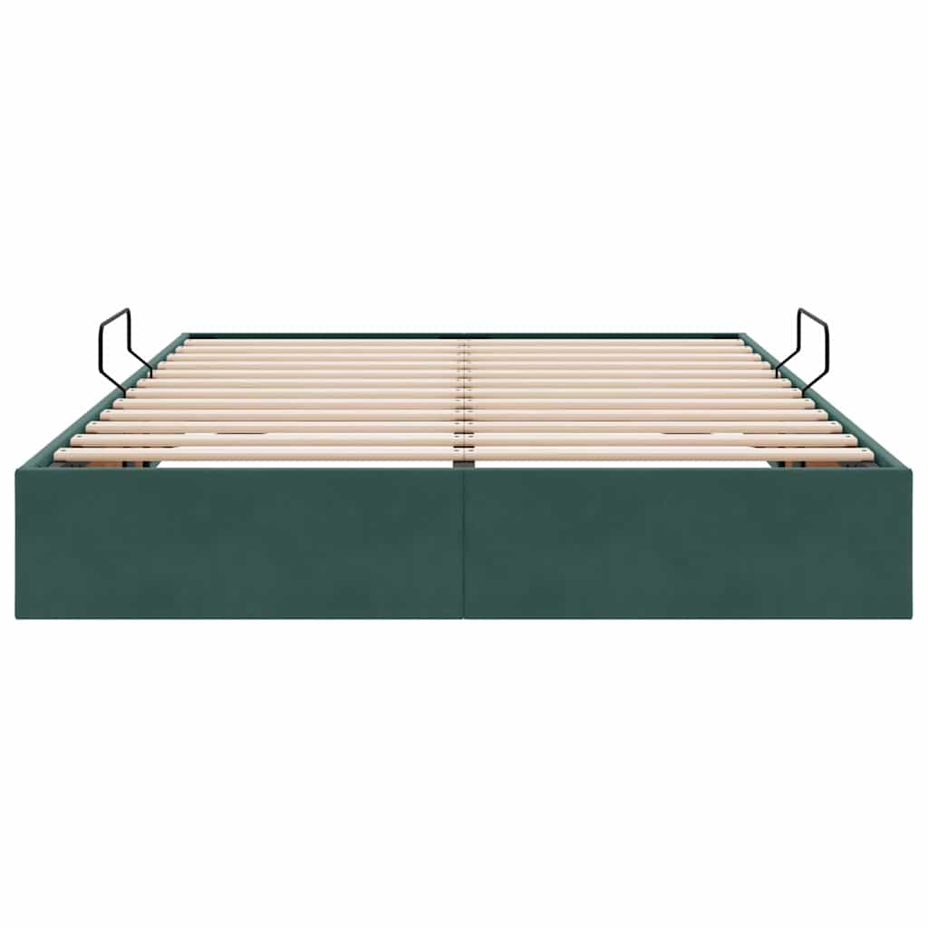 Storage Bed with Mattress Dark Green 140 x 190 cm Velvet