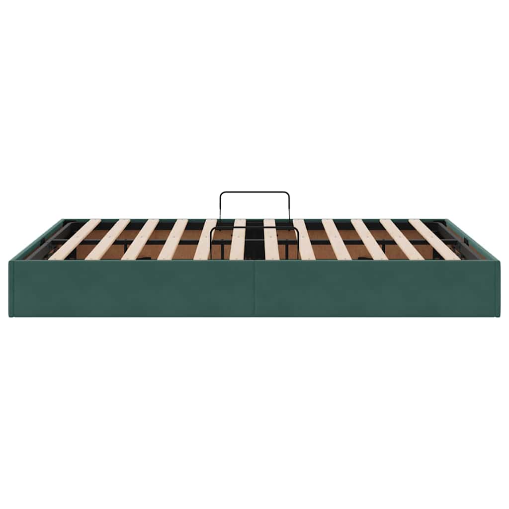 Storage Bed with Mattress Dark Green 140 x 190 cm Velvet