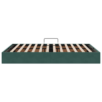 Storage Bed with Mattress Dark Green 140 x 190 cm Velvet