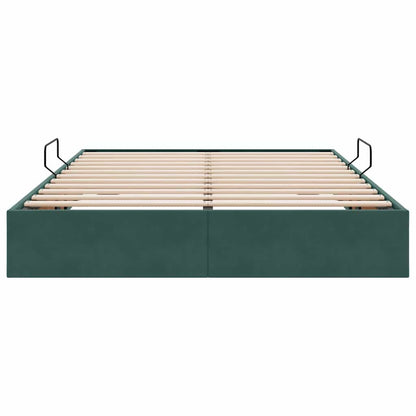 Storage Bed with Mattress Dark Green 140 x 200 cm Velvet