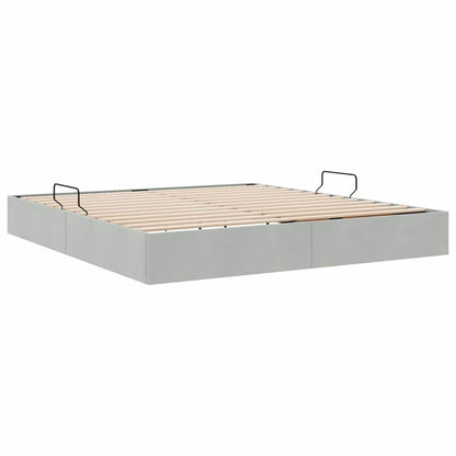 Storage Bed with Mattress Light Grey 160 x 200 cm Velvet