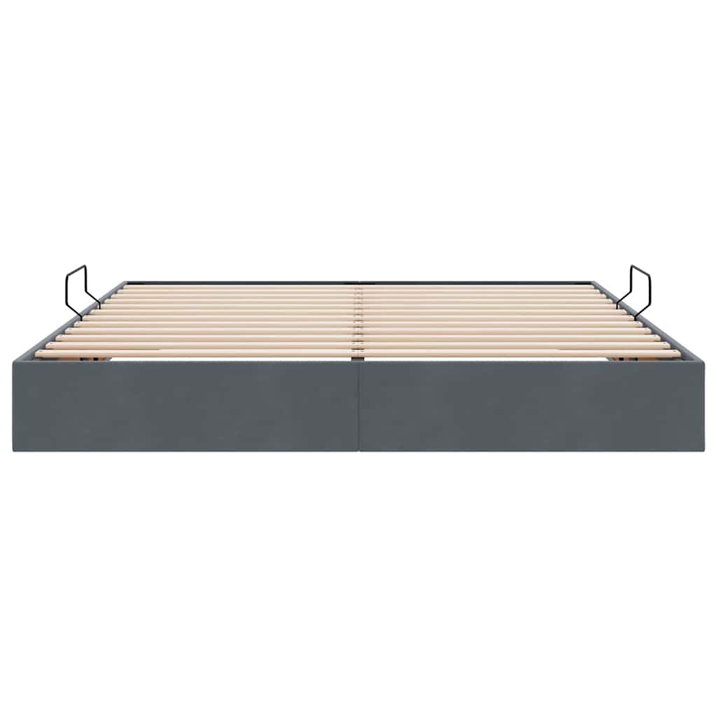 Storage Bed with Mattress Dark Grey 160 x 200 cm Velvet