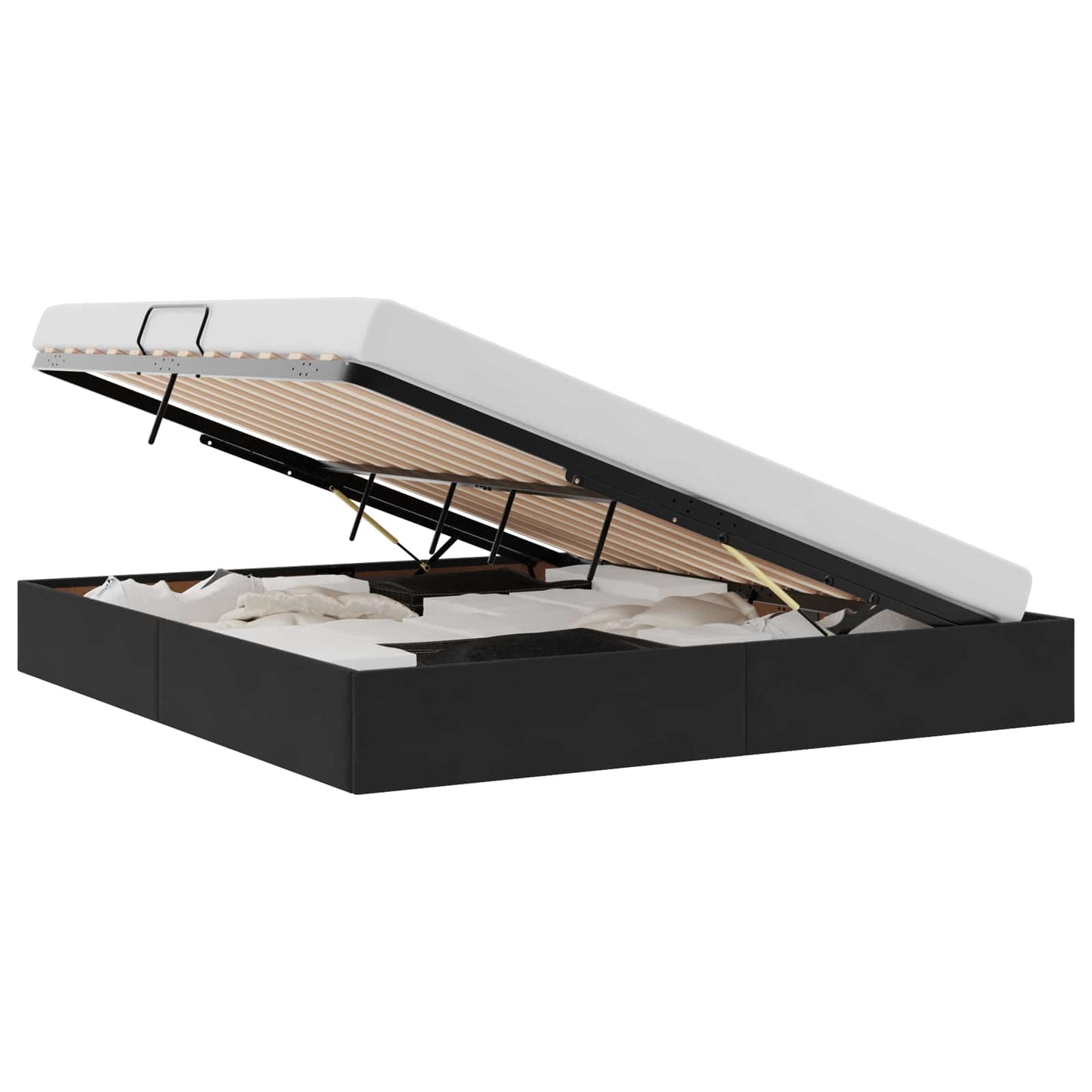 Storage Bed with Mattress Black 160 x 200 cm Velvet