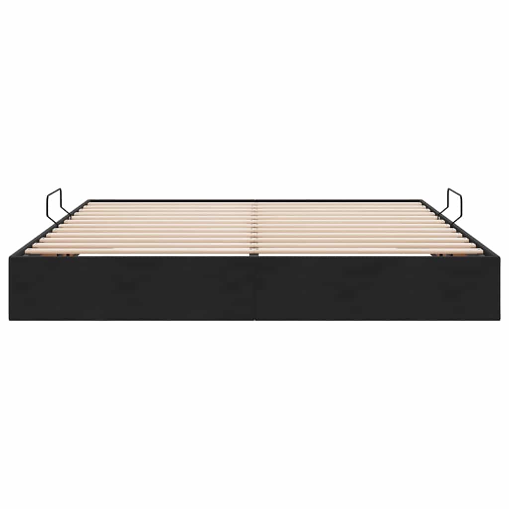 Storage Bed with Mattress Black 160 x 200 cm Velvet