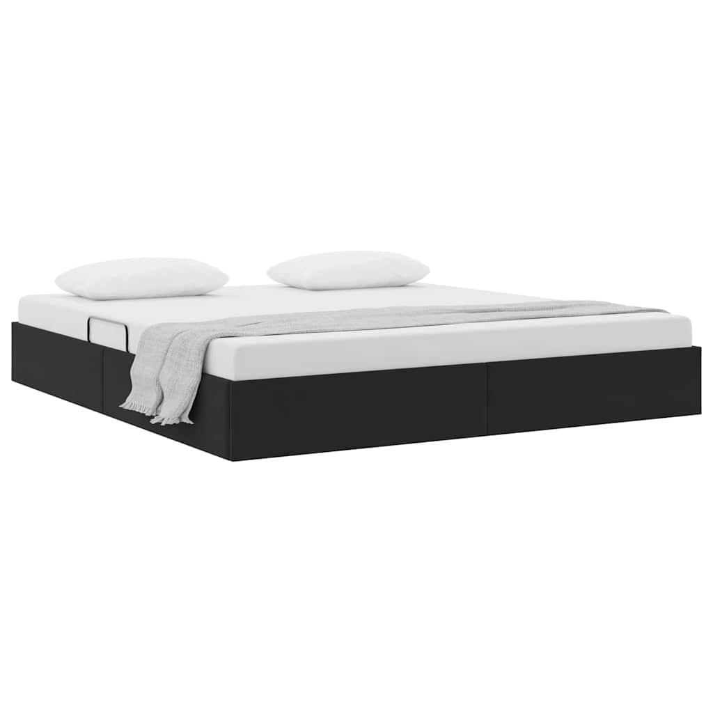 Storage Bed with Mattress Black 160 x 200 cm Velvet