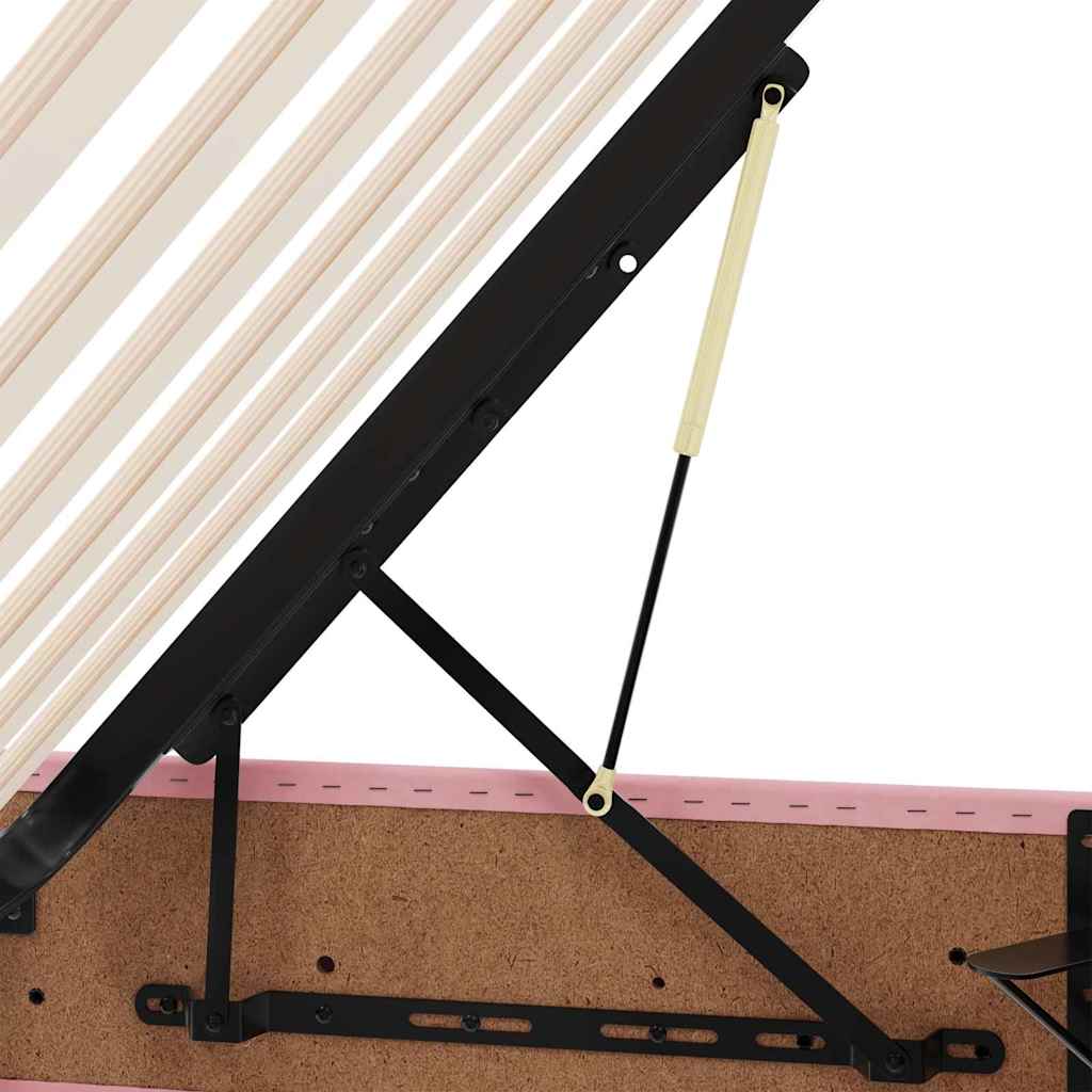 Storage Bed with Mattress with Storage Pink 160 x 200 cm Velvet