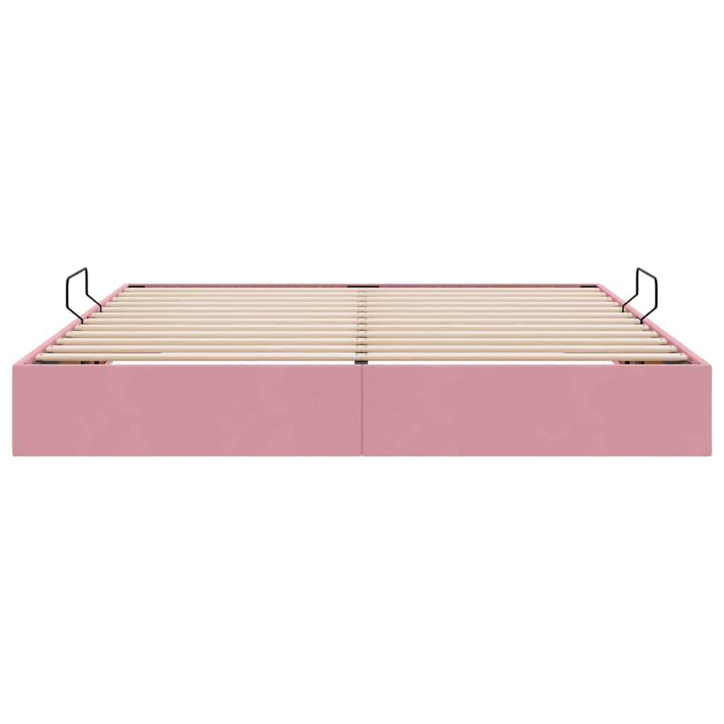 Storage Bed with Mattress with Storage Pink 160 x 200 cm Velvet