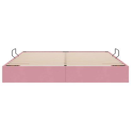 Storage Bed with Mattress with Storage Pink 160 x 200 cm Velvet