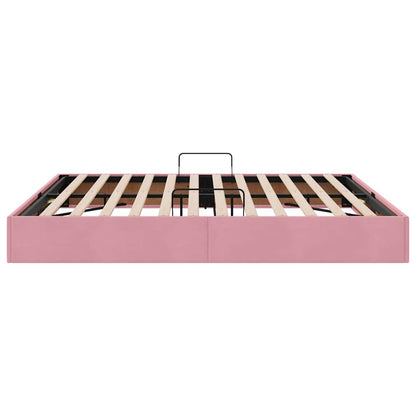 Storage Bed with Mattress with Storage Pink 160 x 200 cm Velvet