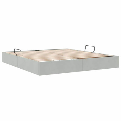 Storage Bed with Mattress Light Grey 180 x 200 cm Velvet