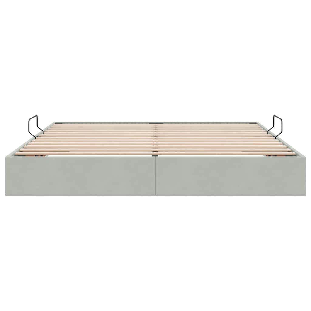 Storage Bed with Mattress Light Grey 180 x 200 cm Velvet