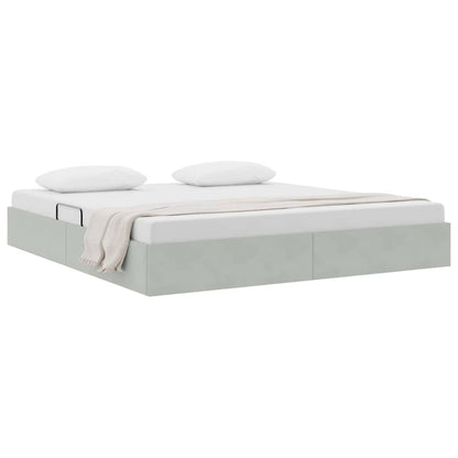 Storage Bed with Mattress Light Grey 180 x 200 cm Velvet