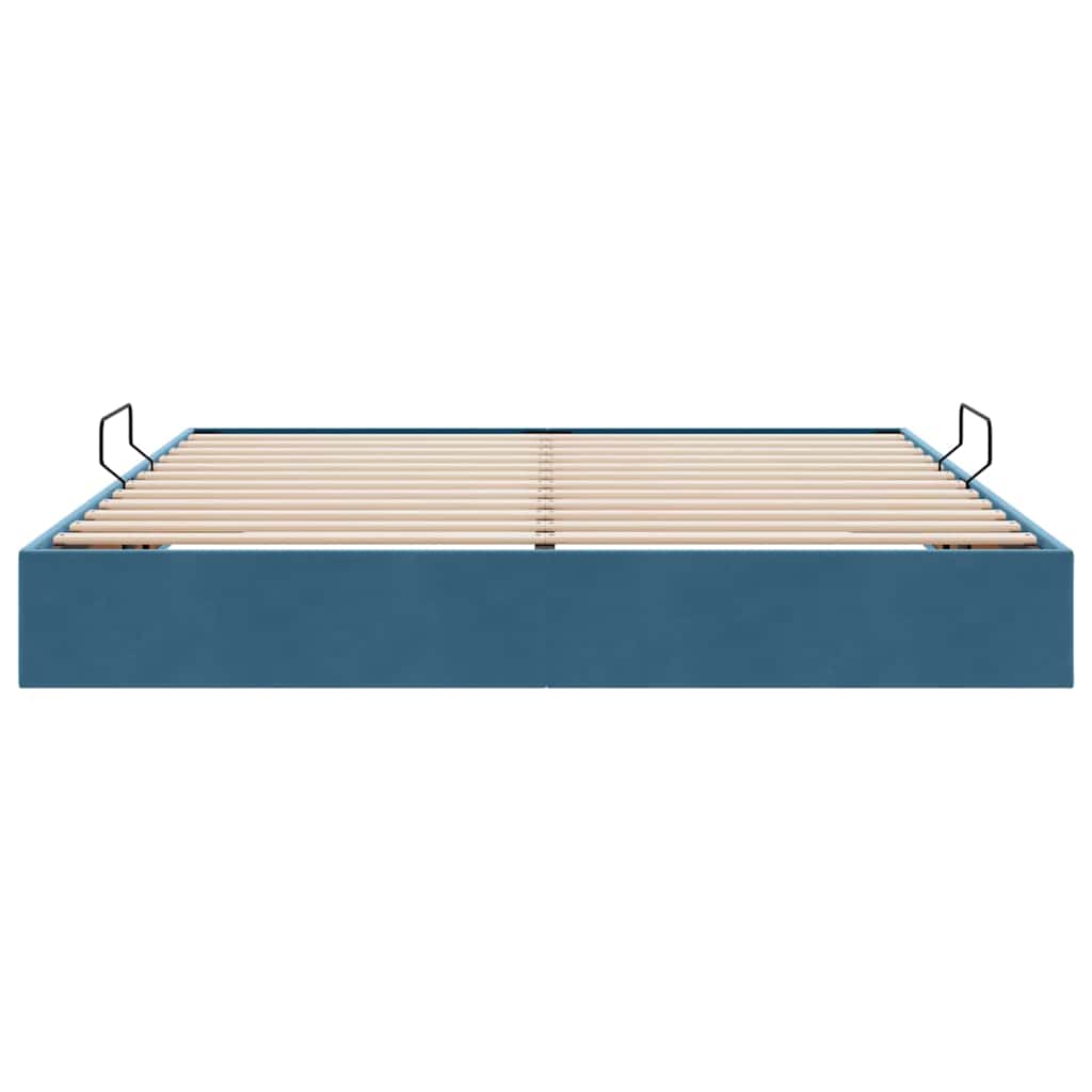 Storage Bed with Mattress Dark Blue 180 x 200 cm Velvet