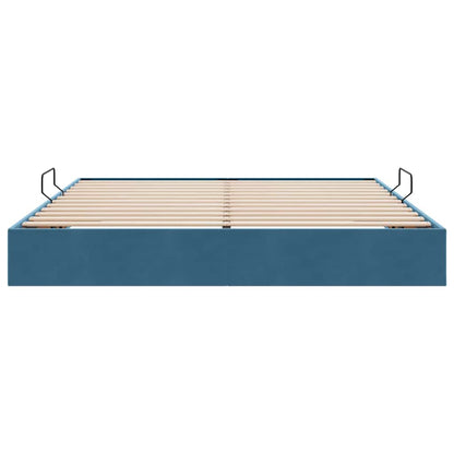 Storage Bed with Mattress Dark Blue 180 x 200 cm Velvet
