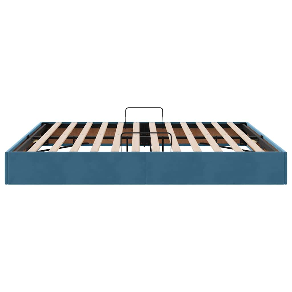 Storage Bed with Mattress Dark Blue 180 x 200 cm Velvet