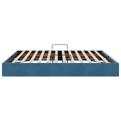 Storage Bed with Mattress Dark Blue 180 x 200 cm Velvet