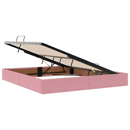 Storage Bed with Mattress with Storage Pink 180 x 200 cm Velvet