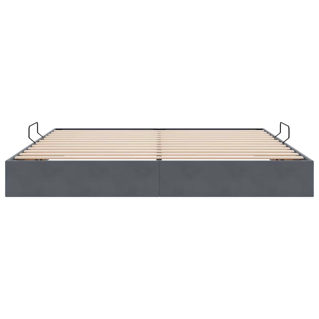 Storage Bed with Mattress Dark Grey 200 x 200 cm Velvet