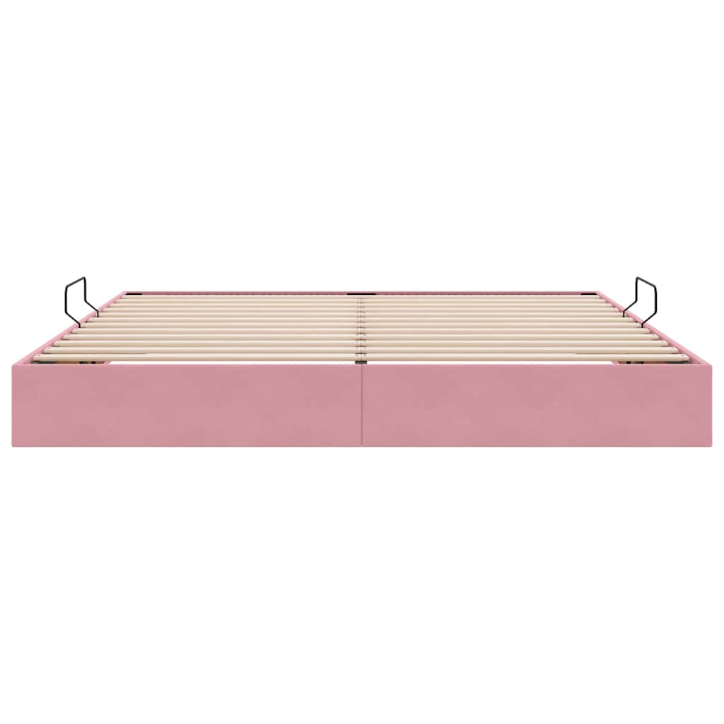 Storage Bed with Mattress with Storage Pink 200 x 200 cm Velvet