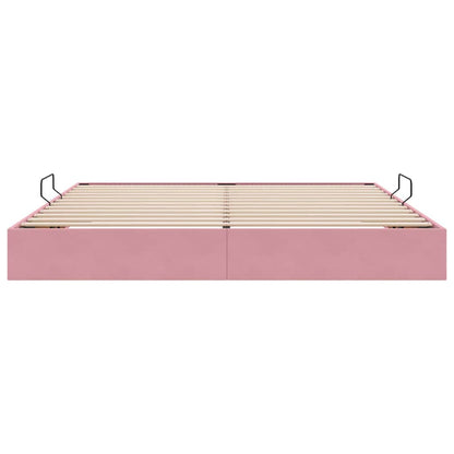 Storage Bed with Mattress with Storage Pink 200 x 200 cm Velvet