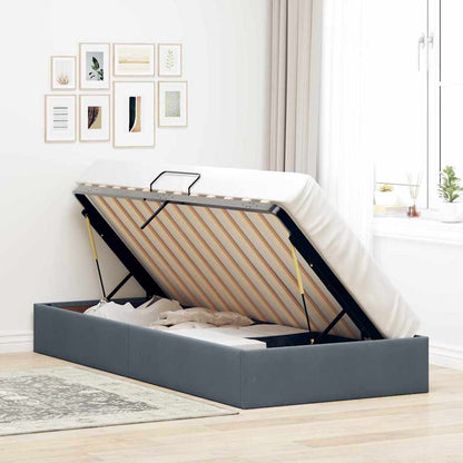 Storage Bed with Headboard Dark Grey 90 x 190 cm Velvet