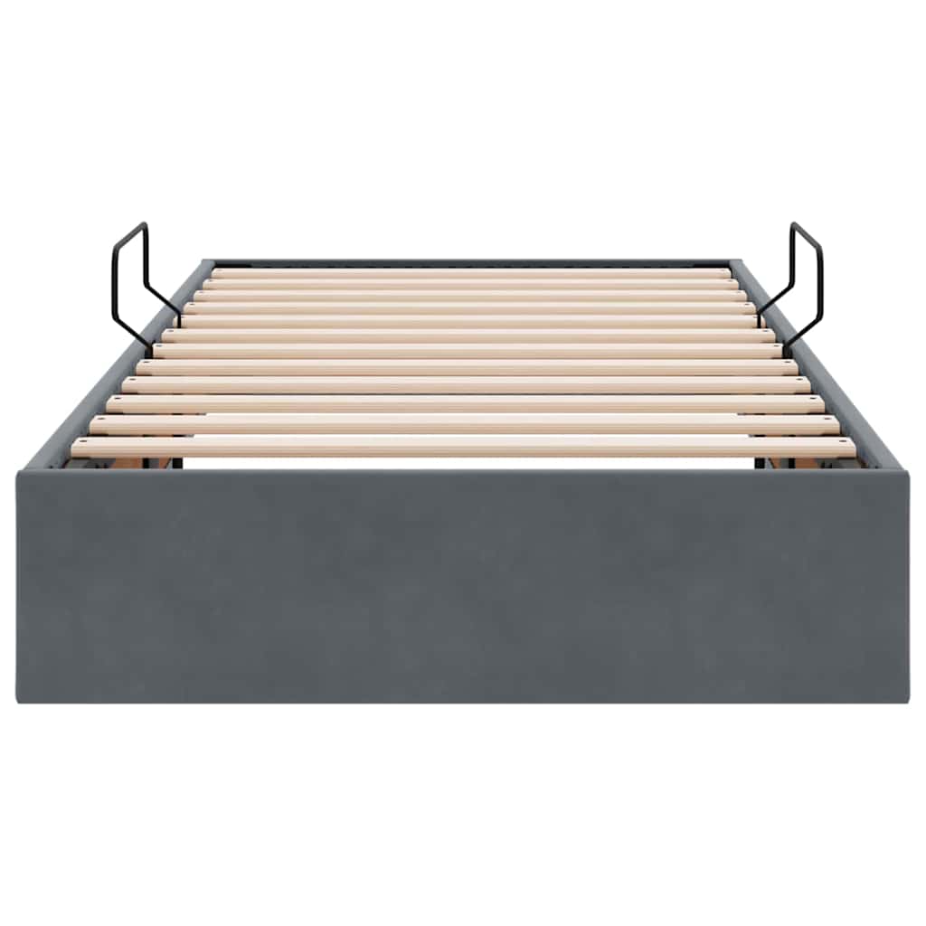 Storage Bed with Headboard Dark Grey 90 x 190 cm Velvet