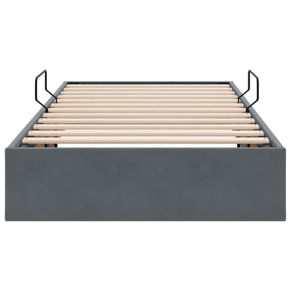 Storage Bed with Headboard Dark Grey 90 x 190 cm Velvet