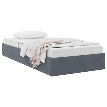 Storage Bed with Headboard Dark Grey 90 x 190 cm Velvet
