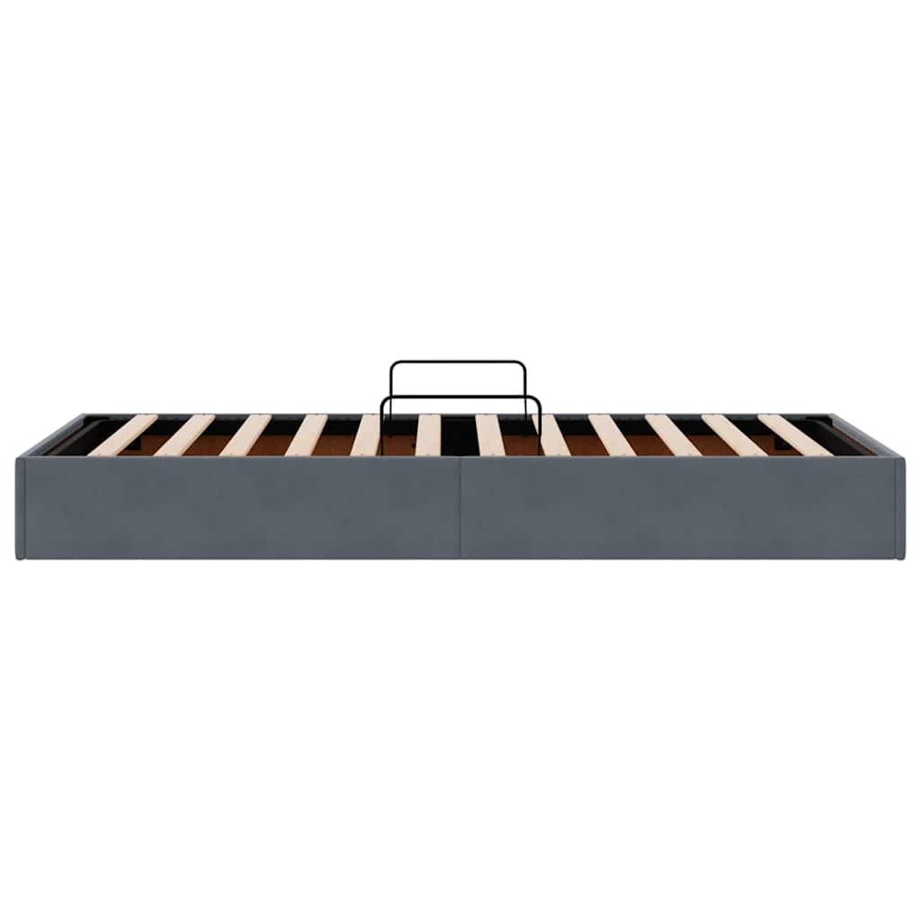 Storage Bed with Headboard Dark Grey 90 x 190 cm Velvet