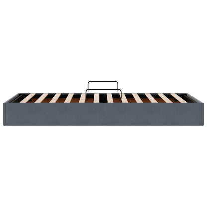 Storage Bed with Headboard Dark Grey 90 x 190 cm Velvet