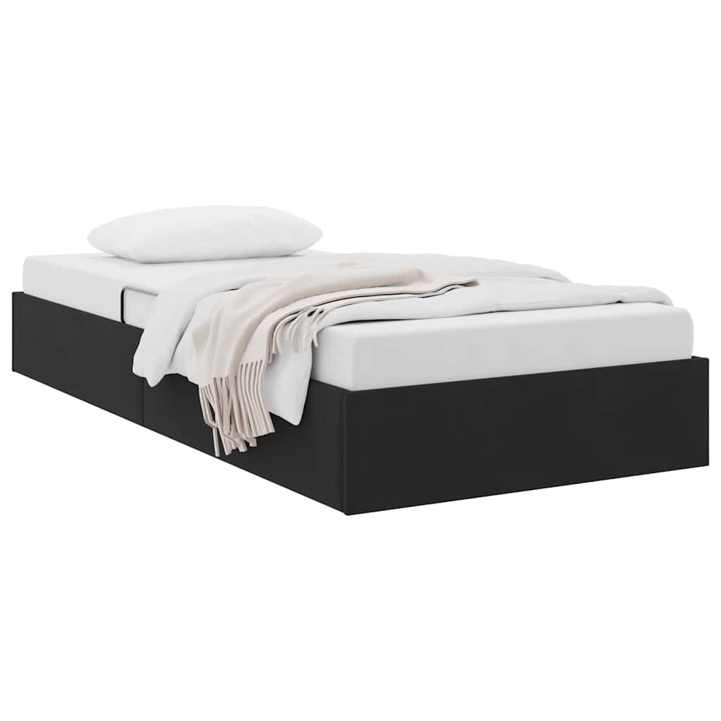 Storage Bed with Headboard Black 90 x 190 cm Velvet