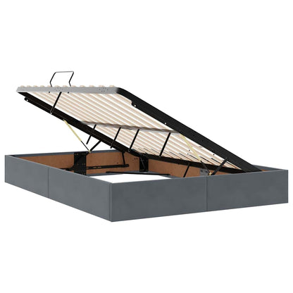 Storage Bed with Headboard Dark Grey 135 x 190 cm Velvet