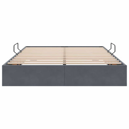 Storage Bed with Headboard Dark Grey 135 x 190 cm Velvet