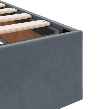 Storage Bed with Headboard Dark Grey 180 x 200 cm Velvet