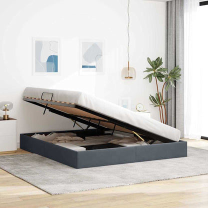 Storage Bed with Headboard Dark Grey 180 x 200 cm Velvet