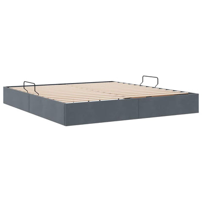 Storage Bed with Headboard Dark Grey 180 x 200 cm Velvet