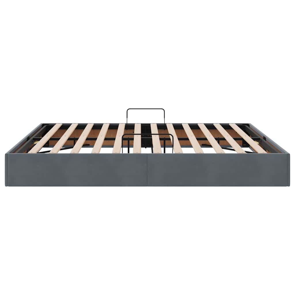 Storage Bed with Headboard Dark Grey 180 x 200 cm Velvet