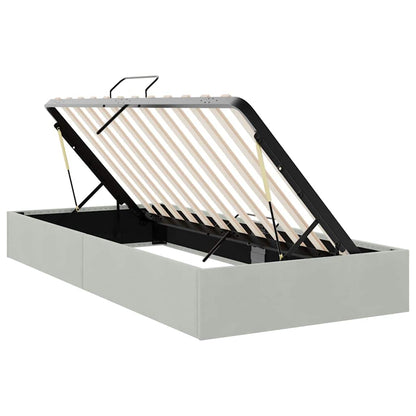 Storage Bed with Storage Light Grey 100 x 190 cm Velvet