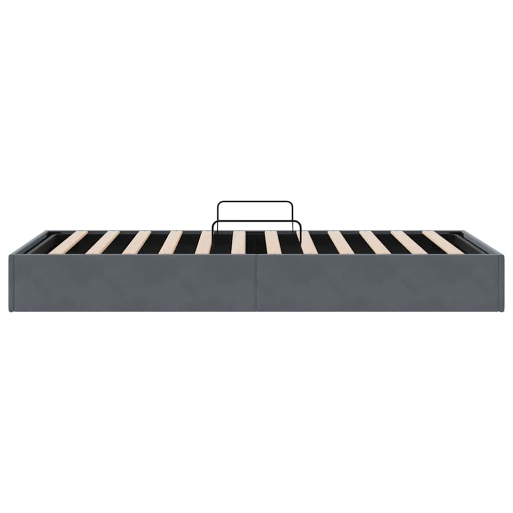 Storage Bed with Mattress Dark Grey 100 x 190 cm Velvet
