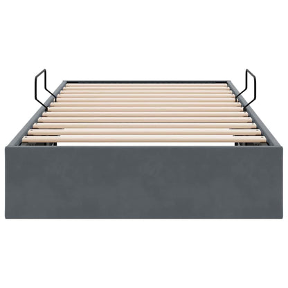 Storage Bed with Mattress Dark Grey 100 x 203 cm Velvet