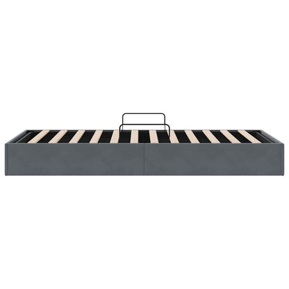 Storage Bed with Mattress Dark Grey 100 x 203 cm Velvet