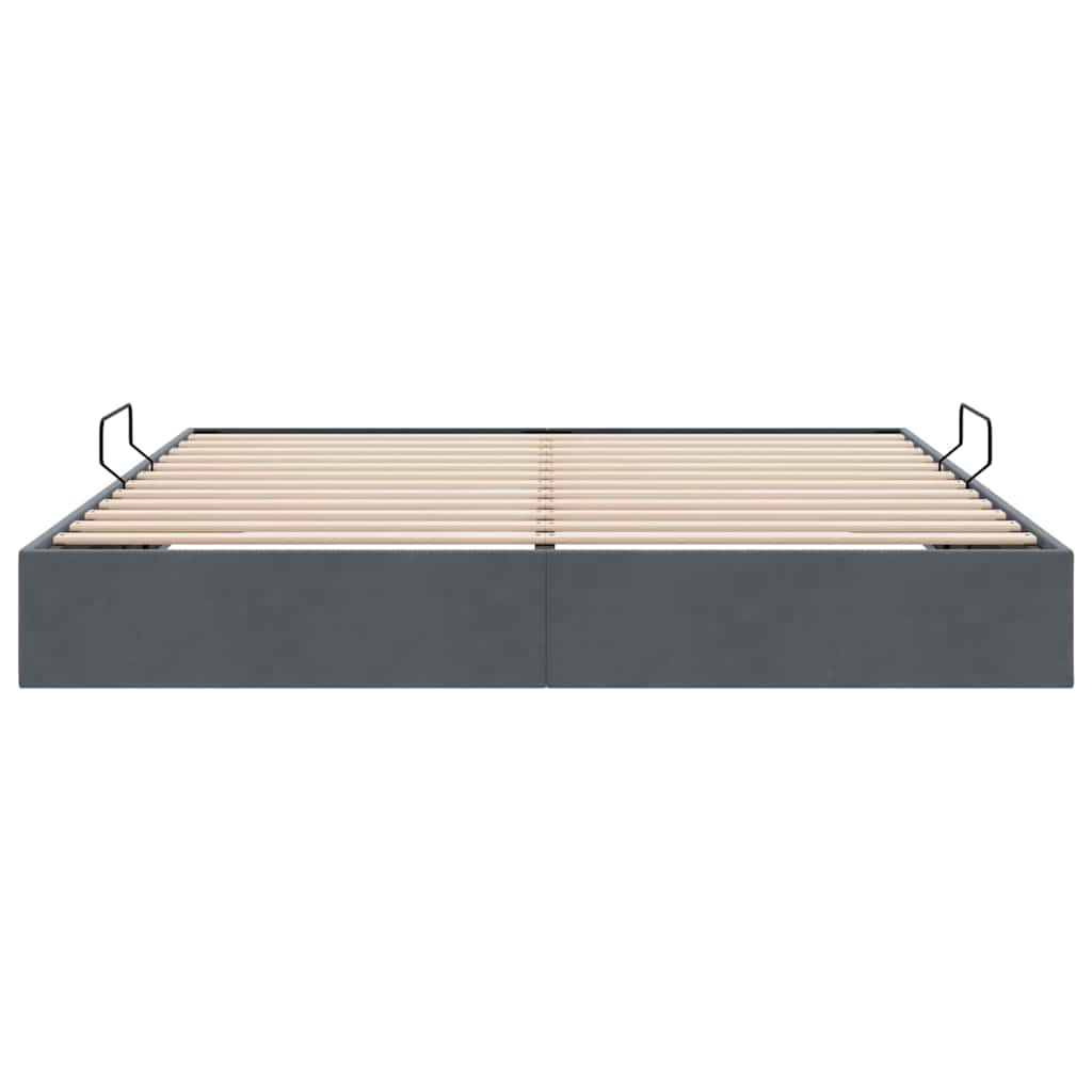Storage Bed with Storage Dark Grey 183 x 213 cm Velvet