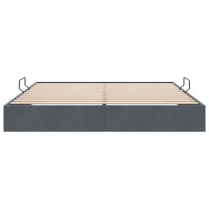 Storage Bed with Storage Dark Grey 183 x 213 cm Velvet