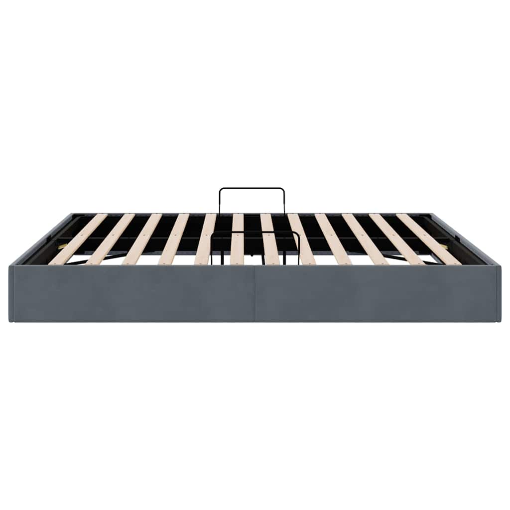 Storage Bed with Storage Dark Grey 183 x 213 cm Velvet