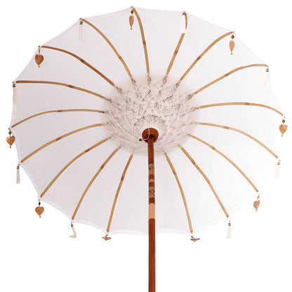 Balinese Parasol with Base Cream 185 x 185 x 260 cm