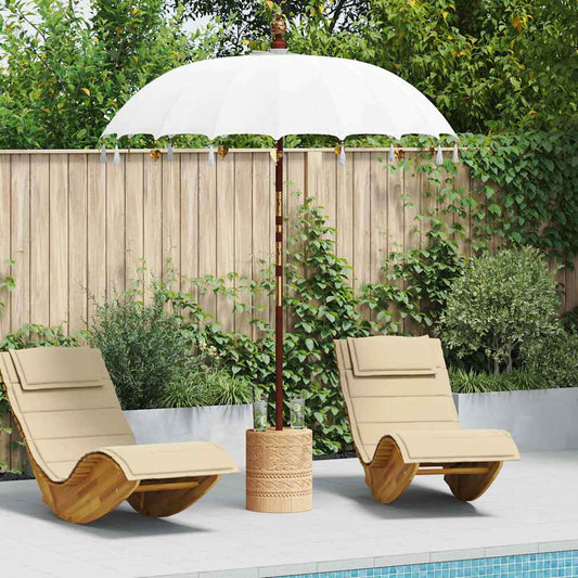 Balinese Parasol with Base Cream and Natual 190 x 190 x 250 cm