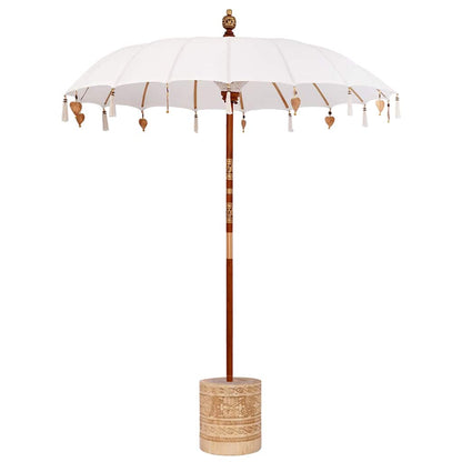 Balinese Parasol with Base Cream 185 x 185 x 260 cm