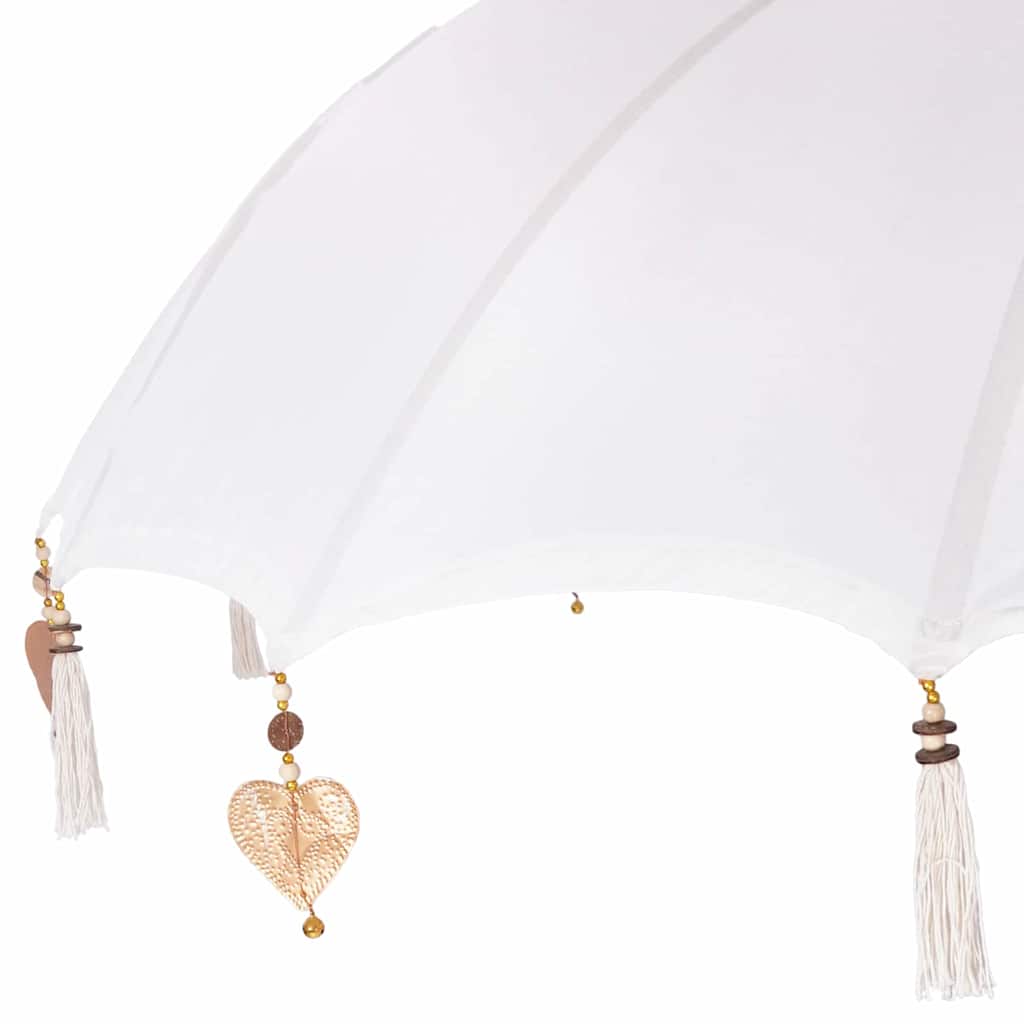 Balinese Parasol with Base Cream 215 x 215 x 260 cm